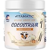Vitamatic Bovine Colostrum 30% IgG Powder - Supplement for Gut Health, Hair Growth, Beauty, Muscle Recovery, & Immune Support - Easy to Mix - 72 Gram (30 Servings, Vanilla Flavor)
