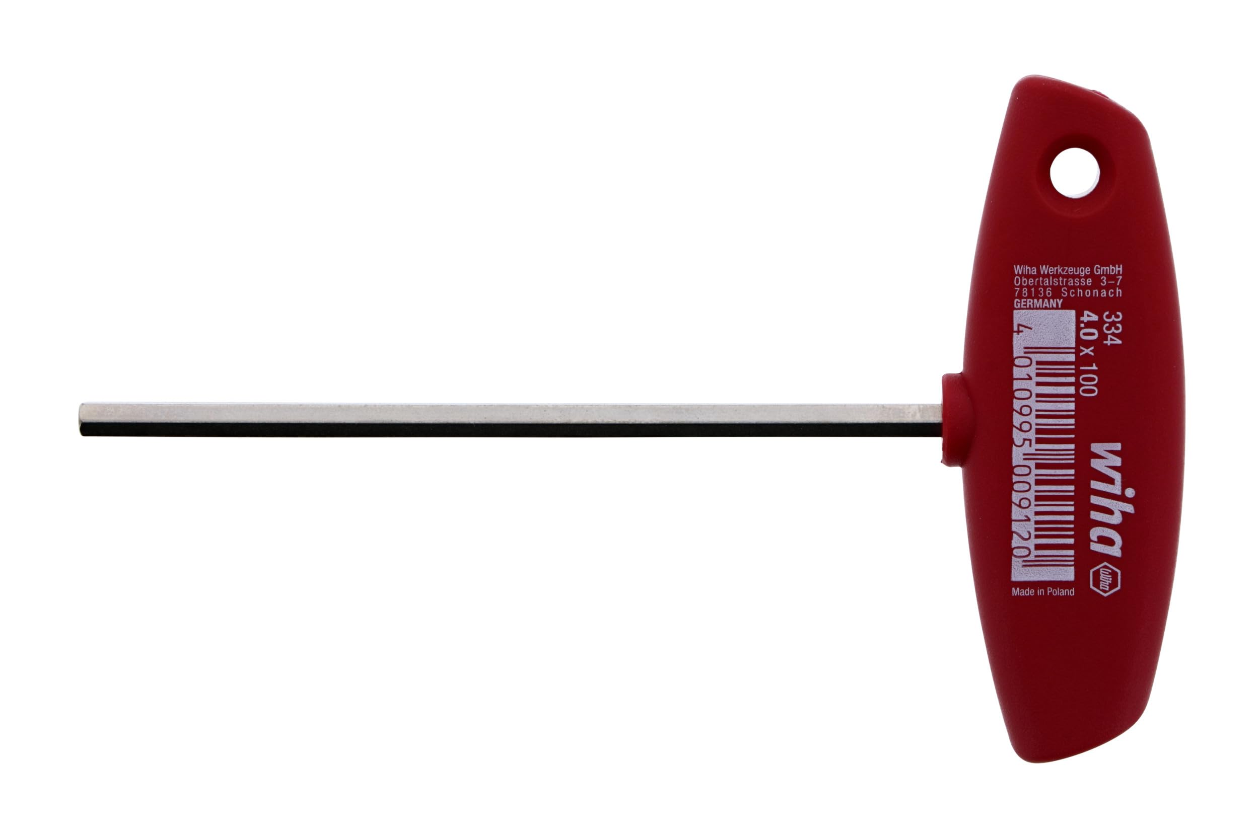Wiha 33406 T-Handle Hex Key, 4.0 x 100mm