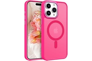 BENTOBEN for iPhone 15 Pro Max Case,iPhone 15 Pro Max Magnetic Phone Case [Compatible with MagSafe] Translucent Matte Shockproof Women Men Protective Case Cover for iPhone 15 Pro Max 6.7",Hot Pink