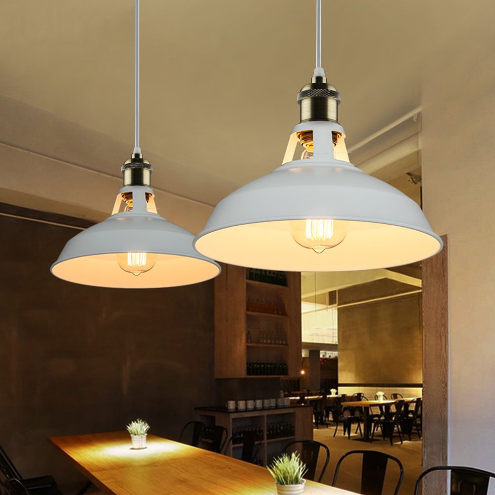 B2ocled Metal Pendant Lighting 1 Light Edison industrial Hanging Lamp for Homes/Kitchen/Restaurant/Bar(Diameter 12in)