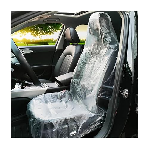 povtii 100 PCS Disposable Car Seat Covers, Dustproof Plastic Auto