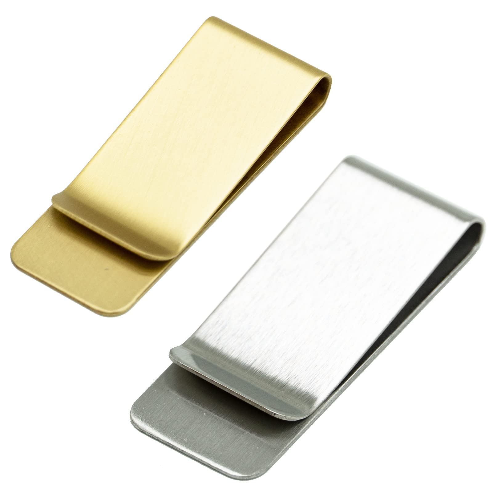SZXMDKH Money Clips, 2 Pcs Stainless Steel Money Clip Used to Store Money and Credit Cards (Silver and Gold)