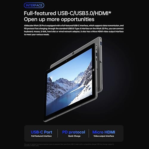 ALLDOCUBE Windows 11 Tablet 10.5 Inch with Keyboard, 2 in 1 Laptop  