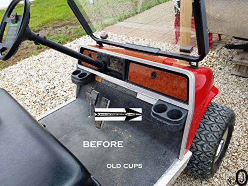 J & O Carts Parts Club Car DS 2 Jumbo Cup Drink Holder Made With Polished Aluminum Diamond Plate - Thumbnail 3