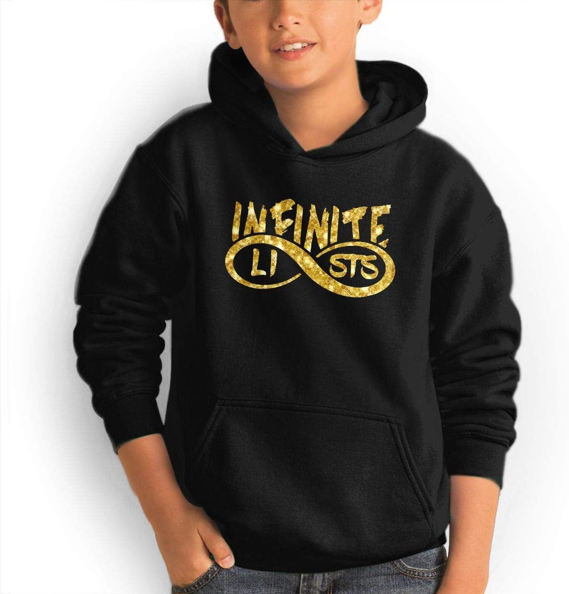 Infinite~Lists Kid's Fashion Hoodies Custom Pulloversr Black
