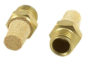 uxcell 2 x 1/4" PT Thread Sintered Pneumatic Air Exhaust Silencer Muffler