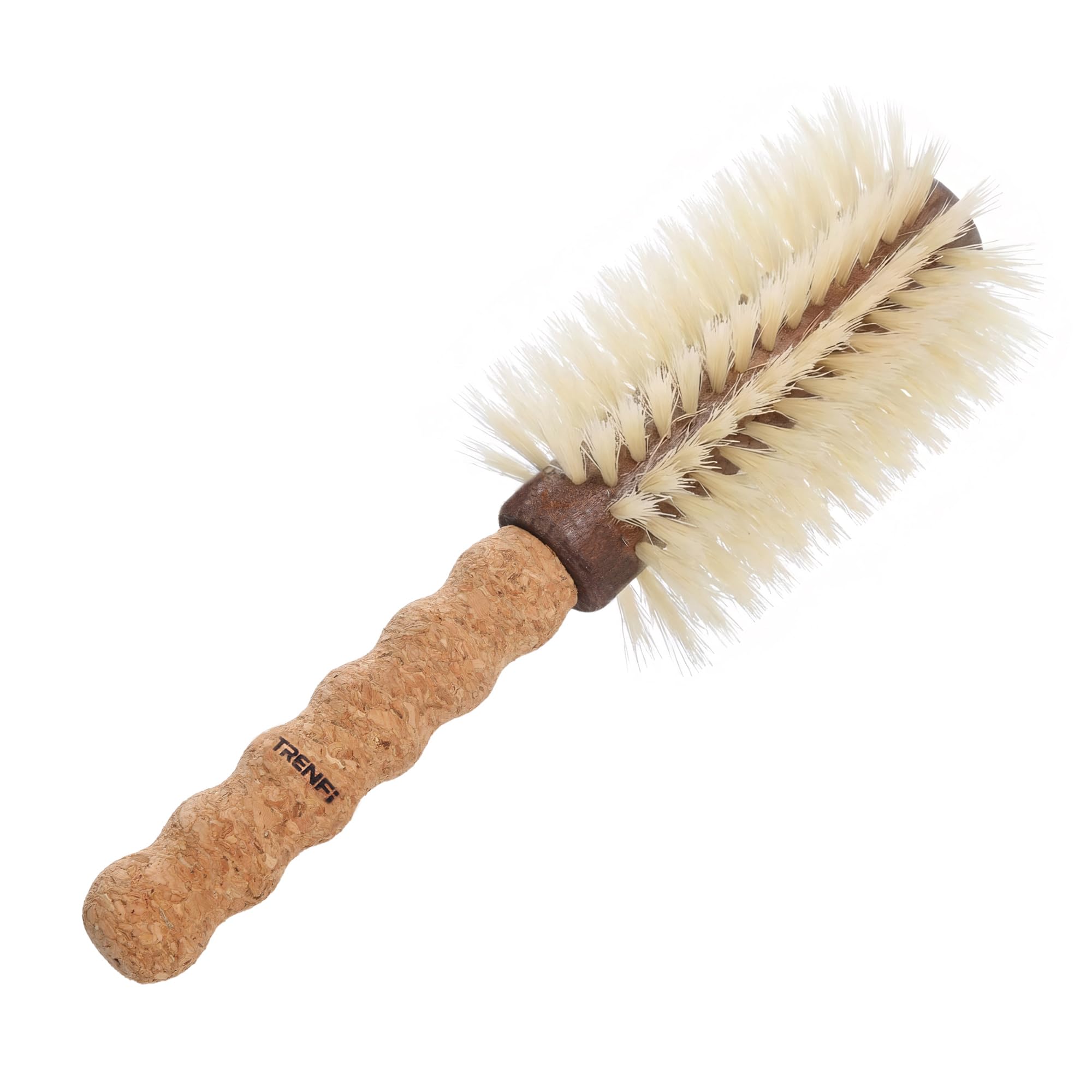 Photo 1 of TRENFI Boar Bristle Round Brush for Blow Drying - Large 2.75 Inch Barrel Hair Brush with Cork Handle for Volume and Shine on Fine Thinning Hair - Lightweight Blowout Brush for Women