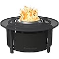 Solo Stove 42 Inch Fire Pit Surround Tabletop - Portable Protective Barrier for Wood Burning Fire Pits for Safety & Extra Space - Powder-Coated Steel and UV-Resistant Outdoor Fabric, Black
