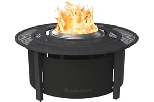 Solo Stove 42 Inch Fire Pit Surround Tabletop - Portable Protective Barrier for Wood Burning Fire Pits for Safety & Extra Space - Powder-Coated Steel and UV-Resistant Outdoor Fabric, Black