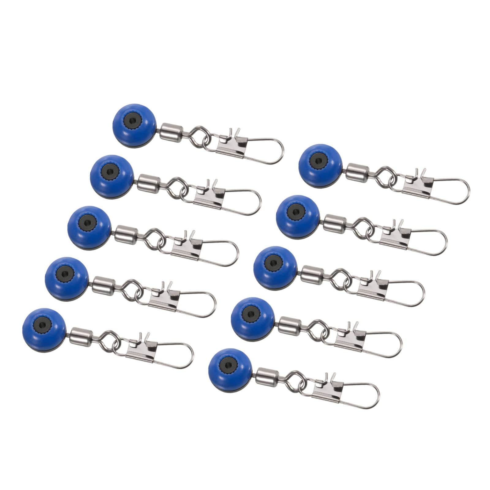 PATIKIL Fishing Line Sinker Slides 26LBS Load Capacity, 20 Pack Float Connector Rolling Swivels with Interlock Snaps for Fishing, Blue