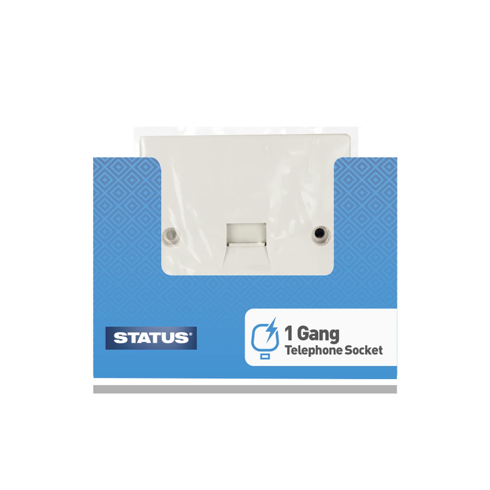 STATUS Telephone Socket | 1 Gang Single Telephone Socket | White Plastic | STELSOCX9