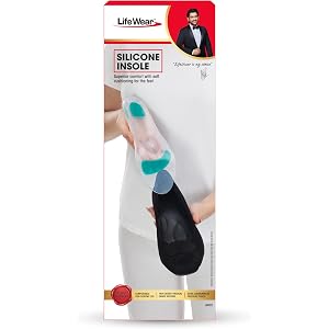 Lifewear Silicone Insole, Soft, Cushioned Foot Support with Arch Design | Silicone Material, Shoe Insert