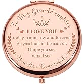 Granddaughter Gifts from Grandma Compact Mirror Gifts for Teen Girls Baptism Confirmation Gift for Granddaughter Jewelry Going to College Essentials for Girl Birthday Gifts for Granddaughter