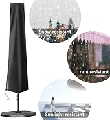 OKPOW Parasol Covers Waterproof 600D Oxford Fabric 190x30x50cm Black view 6