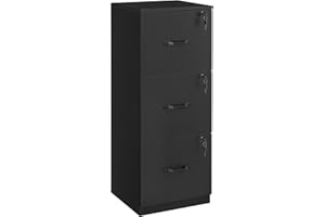 VASAGLE 3 Drawers File Cabinet with Lock, Printer Stand, Office Filing Cabinet Organizer, for A4 and Letter Size Documents, I