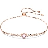 Swarovski One bracelet, Heart, Pink, Rose gold-tone finish