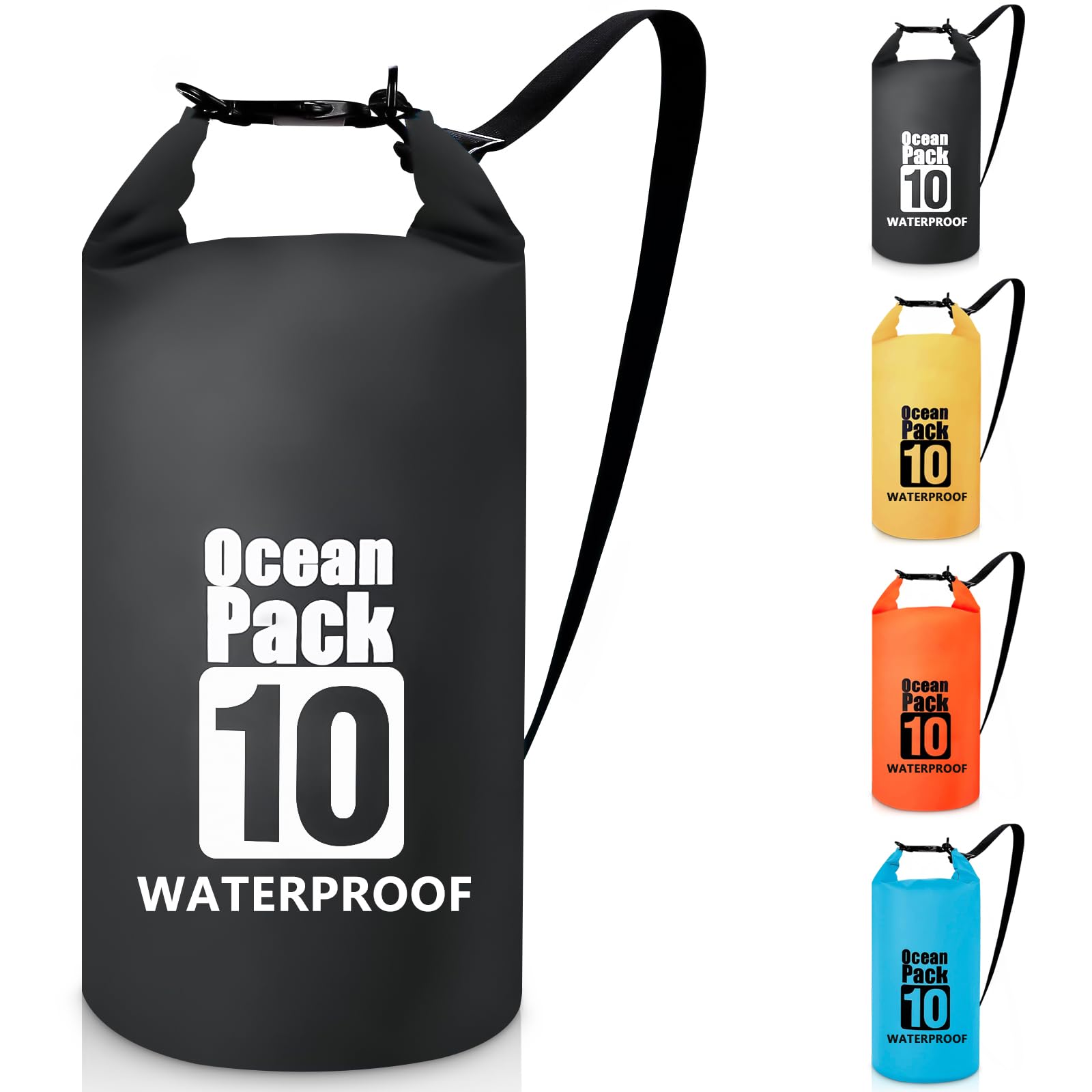 Invool Dry Bag, 5L/10L/20L/30L Waterproof Dry Bag, Dry Sack with Adjustable Shoulder Strap for Hiking, Swimming, Rafting, Surfing, Cycling, Camping, Fishing