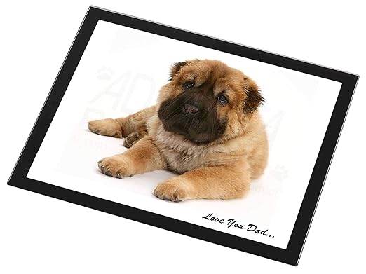 Advanta Group Bear Coat Shar Pei Love You Dad Black Rim Glass