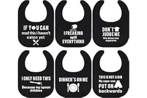 Eurzom 6 Pcs Christmas Adult Bibs for Women Men Xmas Washable Adult Bibs Waterproof Clothing Protectors for Adults Elderly