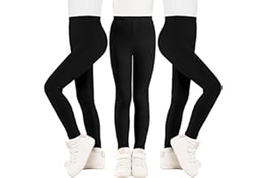 BOOPH Girls Leggings Full Length Stretchy Pants Cotton Kids Footless 2-14 Years