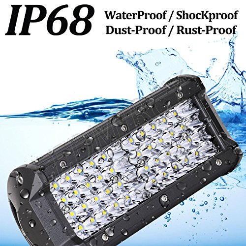 LED Light Bar,7 Inch 2PCS 288W LED Flood Light Pods Work Light Bar LED Pod Lights Spot Beam Driving Fog Lights Quad Row Cubes Lights for Jeep Off-road Truck Boat
