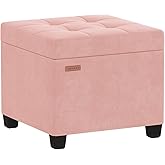 ABHENG 17.7 inches Velvet turfed Ottomans Cube with Legs, Metal-Framed Square Storage Ottoman Foot Rest Stool Holds 770 LB for Dorm Living Room Bedroom Pink UASND64P