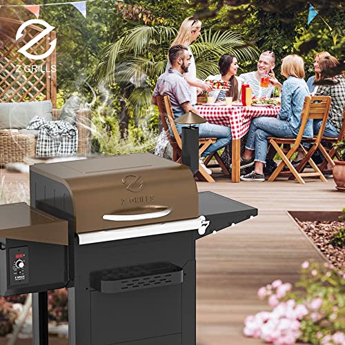 Z Grills Wood Pellet Grill & Smoker, 8 in 1 BBQ Grill Auto Temperature Control, Direct Flame