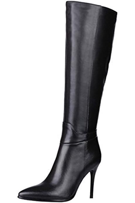 calvin klein black boots with gold zipper
