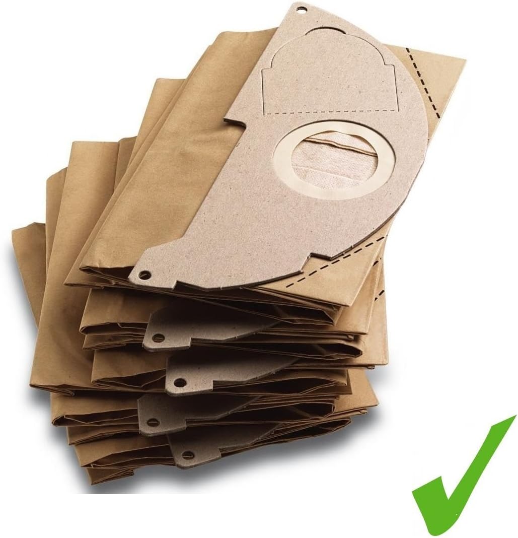 Practical set of 5 original Systafex vacuum cleaner bags/paper filter bags for Kärcher multi-purpose vacuum cleaner WD 2, MV 2, etc.