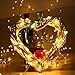 LuckLED Fairy Decorative Christmas Solar String Lights, 49ft 150 LED Copper Wire Starry String Lights Ambiance Lighting for Indoor and Outdoor, Home, Garden, Patio, Party Decorations (Warm White)