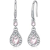 Birthstone Teardrop Earrings 925 Sterling Silver Hypoallergenic Cz Dangle Earrings Birthstone Jewelry Gifts for Women