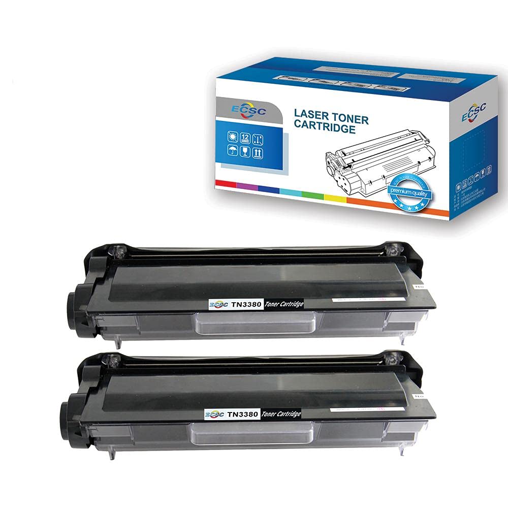 ECSC Compatible Toner Cartridge Replacement for Brother DCP-8110DN DCP-8250DN HL-5440D 5450DN 5450DNT 5470DW 6180DW 6180DWT MFC-8510DN MFC-8520DN MFC-8950DW MFC-8950DWT TN-3380 (Black, 2-Pack)