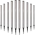 YIVONKA 10 Pieces Replaceable Ballpoint Pen Refills Medium Point Metal Refill Smooth Writing Black or Blue Ink Pen Refills 0.5 mm (10 Black 0.5mm Refills)