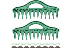 DQITJ 2 Pack Seed Spreader Tool 12-Hole Adjustable Seed Planter with Ergonomic Handle for Vegetables Lawns Raised Beds Flowers