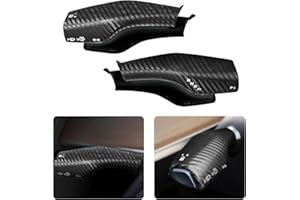 Femibon Steering Lever Cover for Tesla Model 3 Model Y 2017-2024, Carbon Fiber Pattern Car Gear Shift Cover, steering wheel cover Tesla Model 3 Model Y 2024 Accessories(Matt Carbon Fiber Pattern)