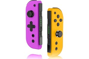 VOXAMINDALE Switch Controller replacement for Nintendo Switch Controller, Compatible With Switch/Lite/OLED, with Turbo/Dual Vibration/Motion/Wake-up/Screenshot (Purple&Yellow)