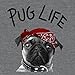 Tee Luv Men's Funny Pug Life Shirt - Faded Pug Dog Animal Graphic T-Shirt, Graphite Heather, XXL