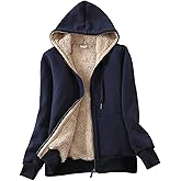PUWEI Women's Winter Warm Fleece Jackets Thick Sherpa Lined Zip up Hoodies Heavyweight Sweatshirt Coat