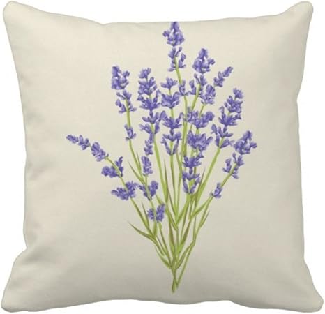 Amazon 植物の花の絵のラベンダー スクエアな枕を挿入してクッションカバーの家のソファの装飾贈り物 50cm X 50cm 抱き枕 オンライン通販