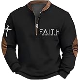 Men's Faith Print Casual T-Shirt Faith Ephesians 2 8 Pullover