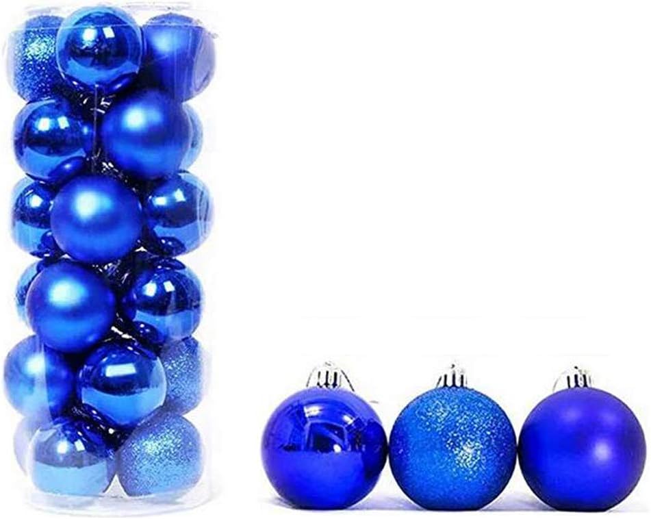 Ornaments - feng biao Christmas Ball Pendant, Decorative Shatterproof Christmas Tree Pendants Hanging 40mm Christmas Baubles Balls Ornaments Set Pack of 24 pcs (Royal Blue Christmas Balls)