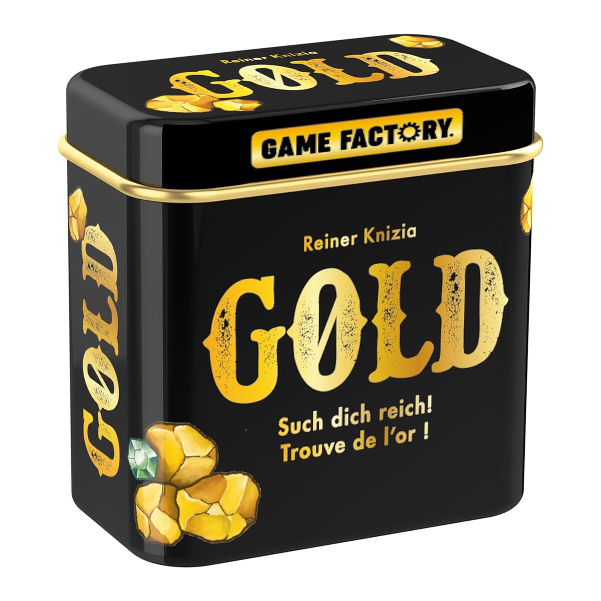 Game Factory 646252 Gold, Mini Card Game in Handy Metal Tin, from 6 Years, Ideal as a Travel Game or Gift, for 2 to 5 Players