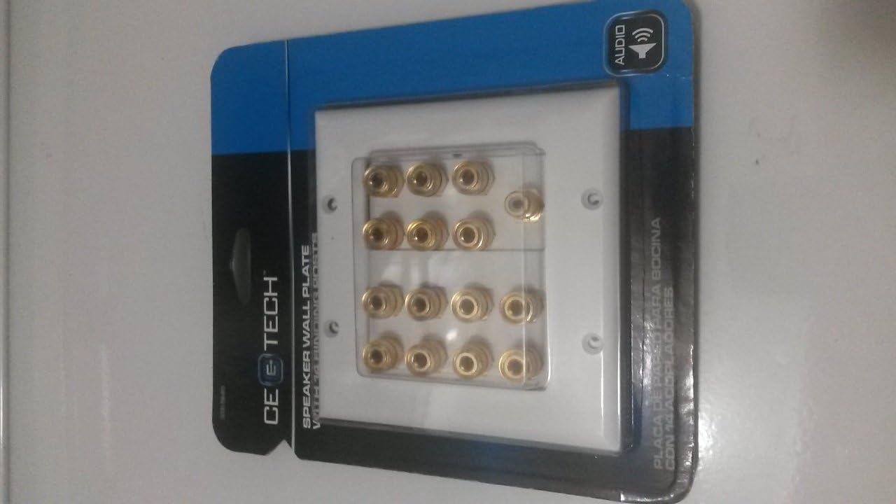 CE Tech Speaker Wall Plate with 14 Binding Posts