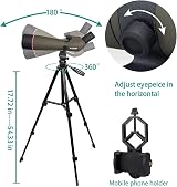 SVBONY SV13 20-60x80 Spotting Scope with Tripod IPX7 Waterproof Angled view 6