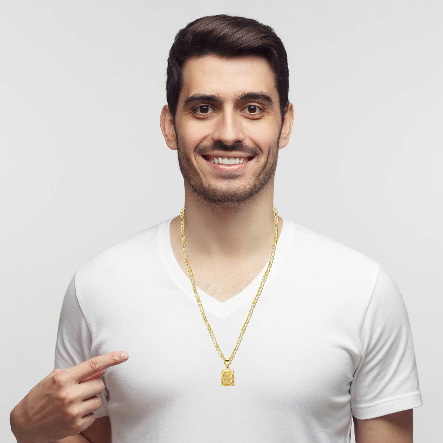 Christmas Gifts for Dad Son Best Friend Brother Necklaces for Men Boys Women Teens 18K Real Gold Capital W Letter Initial Medallion Pendant Trendy Personalized Handmade Stainless Steel Jewelry | 