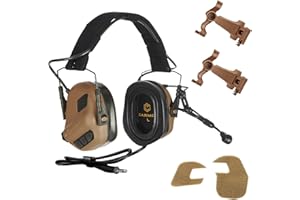 EARMOR M32X PLUS Tactical Headset Shooting Ear Protection with MIC, Nato TP120 & U-174 Connector and ARC Rail Helmet Adapters