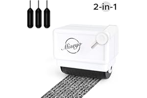 Miseyo Identity Theft Protection Roller Stamp Guard Your ID - White(3 Refill Ink Included)