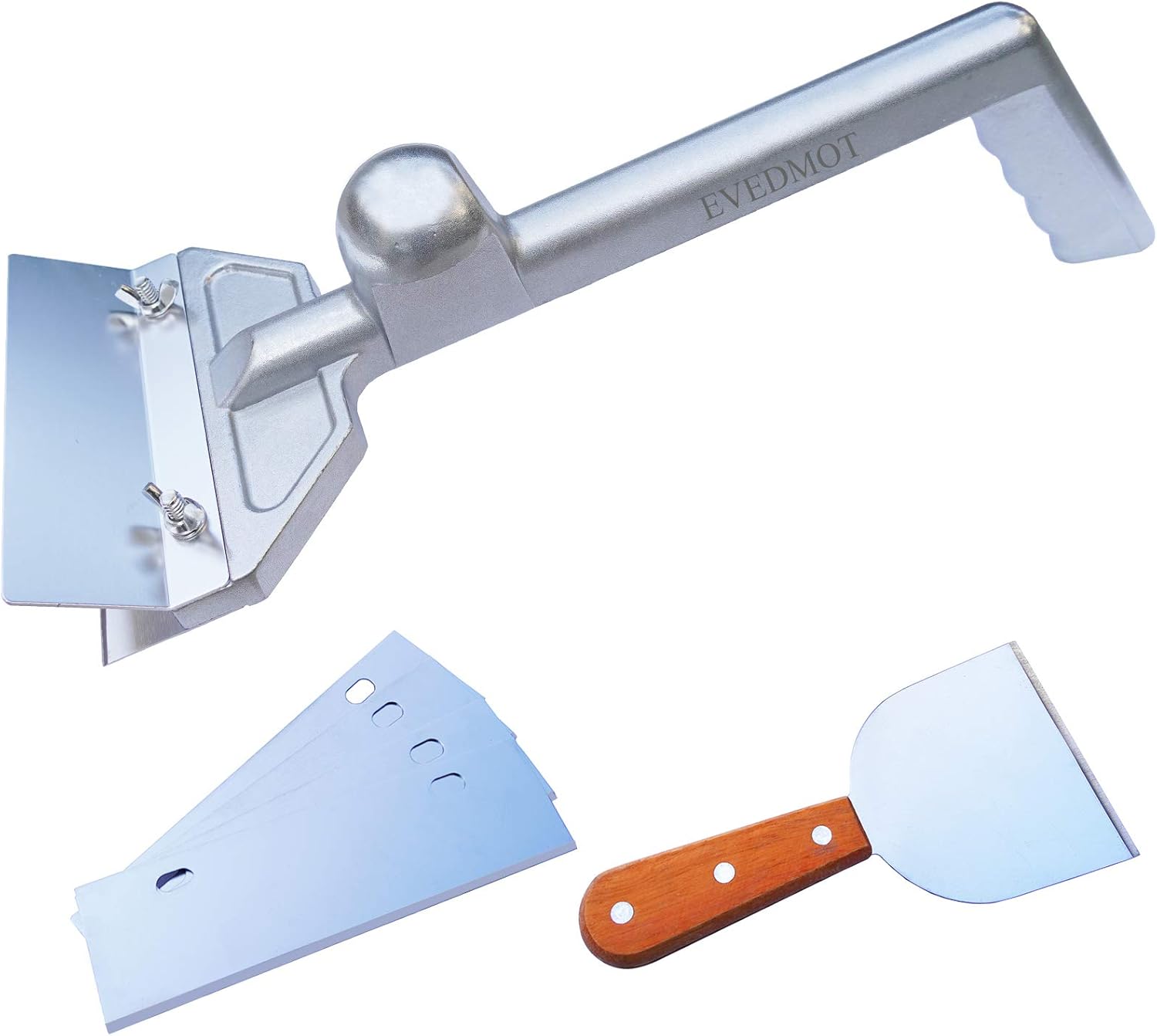 EVEDMOT Heavy Duty Grill Scraper Commercial Griddle Scraper Set with 5 Blades