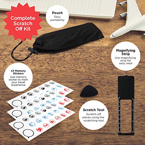 Scratch off World Map Deluxe Edition Detailed Travel Map with Capitals States Cities Scratch Map International Personalised World Map Posters World Scratch Map Poster Wall Art 94 x 40 cm White