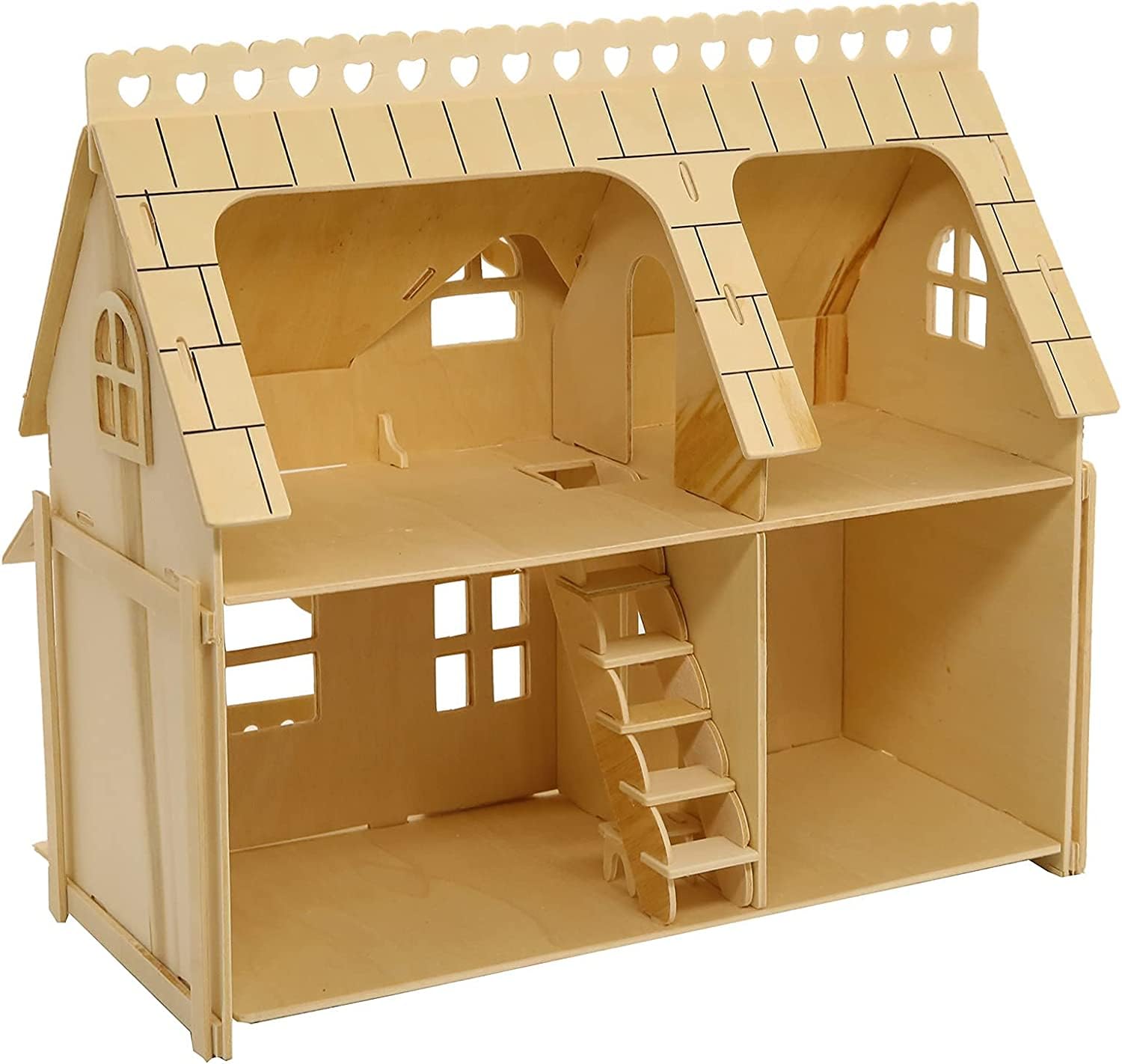 Wooden Dolls House (Separate House) - Wooden Handcraft Construction Kit (DH003)